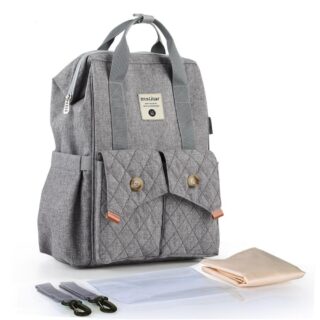 Fashionable Maternity Bag for Mum - Grey - Diaper Bag