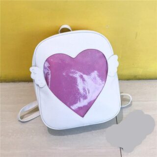 Girl's backpack with heart-shaped flap - White - Ita-sac Bag
