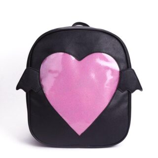 Girl's backpack with heart-shaped flap - Black - Ita-sac School backpack