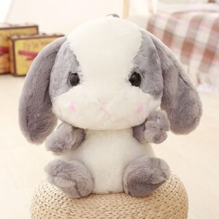 Girl's Plush Rabbit Backpack - Grey - Plush Rabbit