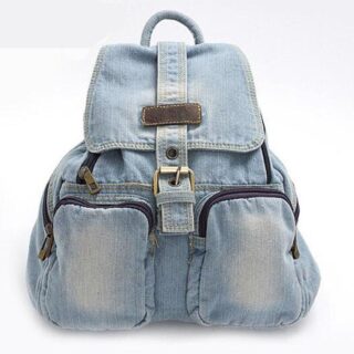 Imitation denim backpack - Light blue - Jean Backpack