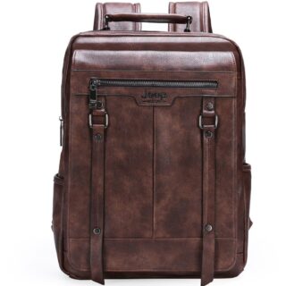 Sac ordinateur grande capacité en cuir - Marron - Jeep Sac à main