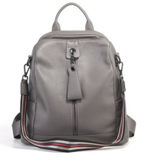 Large leather backpack for women - Grey - Leather Handbag