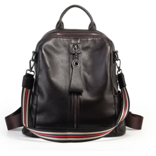 Large leather backpack for women - Brown - Leather handbag