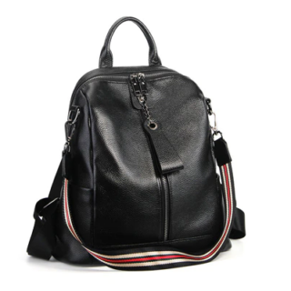 Large leather backpack for women - Black - Leather Handbag