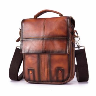 Leather shoulder bag - Camel - messenger bag Leather