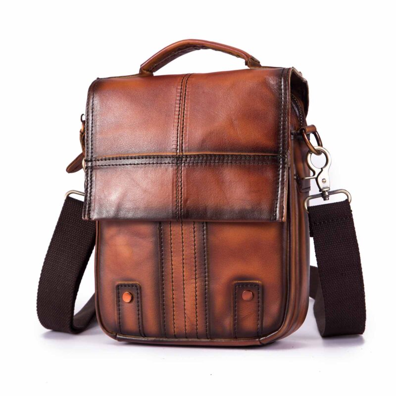 Leather Shoulder Bag - Camel - Messenger Bag Leather