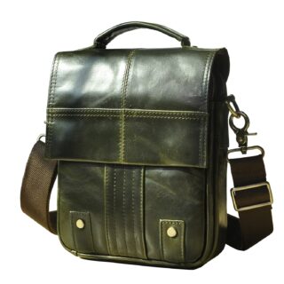 Leather shoulder bag - Green - messenger bag Leather