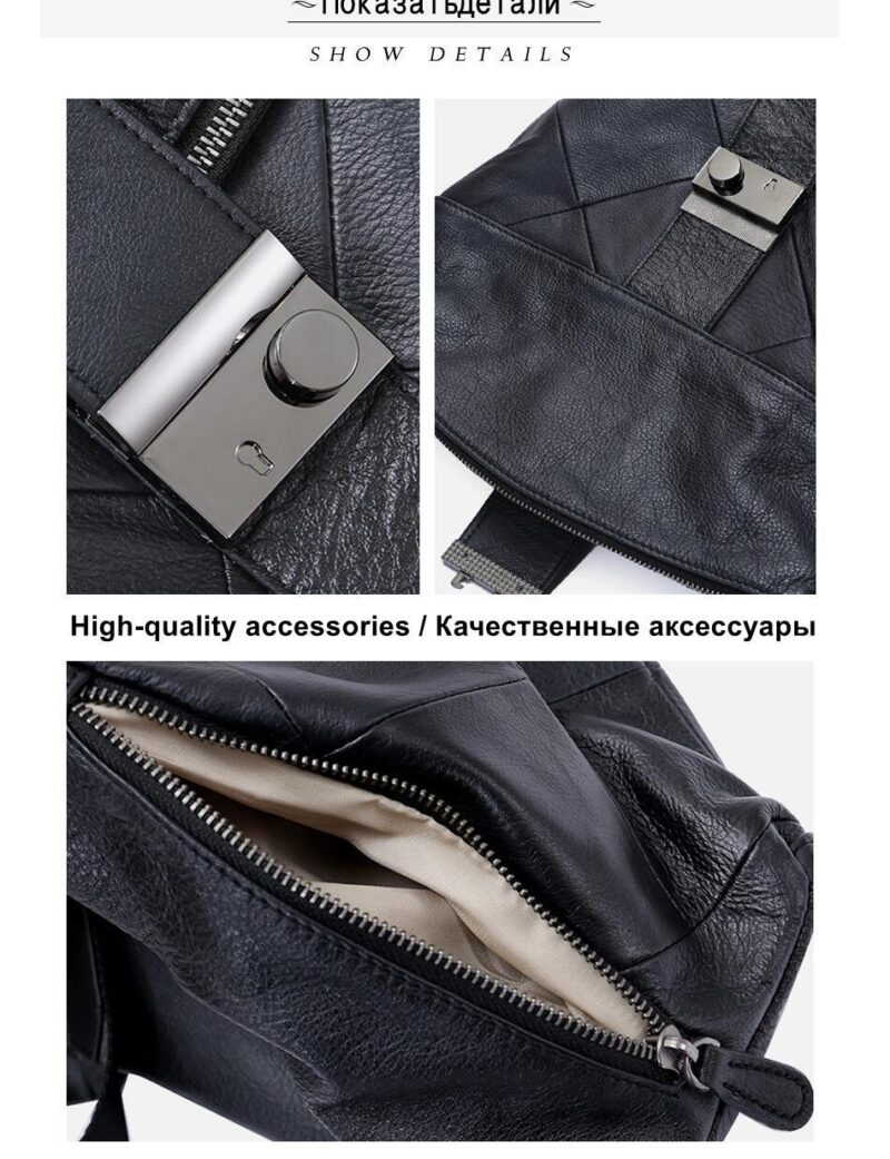 Leatherette Backpack With Anti-Theft Device For Women