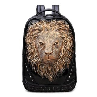 Sac à dos tête de lion en relief 3D - Marron - Sac à dos Sac à dos scolaire