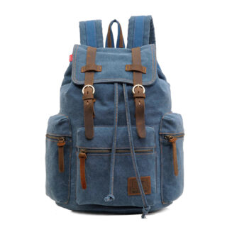 Men's Canvas Backpack - Blue - Backpack School Backpack