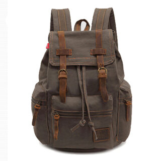 Men's Canvas Backpack - Khaki - Backpack Laptop Backpack