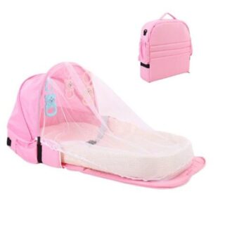 Portable baby cot bag - Pink - Mosquitoes Crib