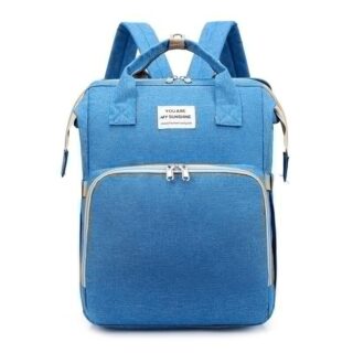 Portable Foldable Mummy Bag - Blue - Diaper Bag