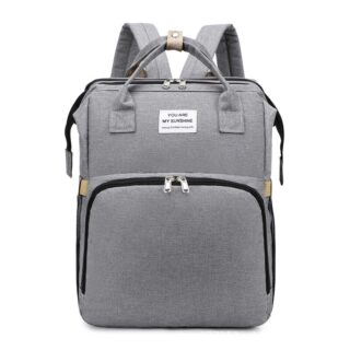 Portable Foldable Mummy Bag - Grey - Diaper Bag