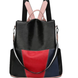 Women's PU Leather Backpack - Black - Backpack Anti-theft Backpack