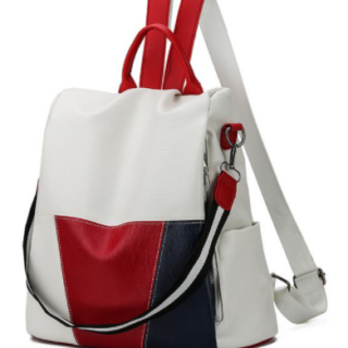 Women's PU Leather Backpack - White - Anti-theft Backpack School Backpack