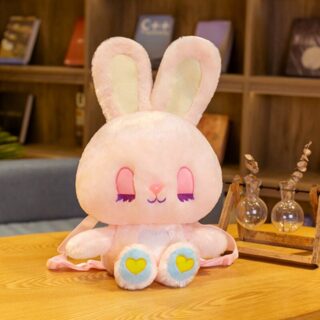 Sac à dos lapin en peluche pour enfant - Rose - Peluche Ange Lapin