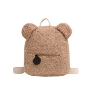 Sac à dos d'école en molleton pour enfant - Camel - Sac à dos Sac à dos scolaire