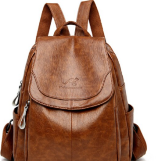 Shearling Leatherette Backpack for Women - Brown - Women's Handbag Backpack