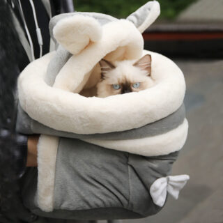 Sac à dos doux et chaud pour chat - Gris - Chat Chien