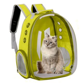 Sac à dos transparent pour petit animal de compagnie - Jaune - Chat Chien