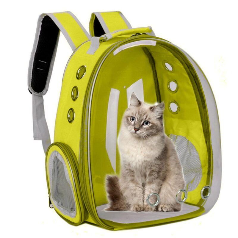 Sac À Dos Transparent Pour Petit Animal De Compagnie - Jaune - Chat Chien