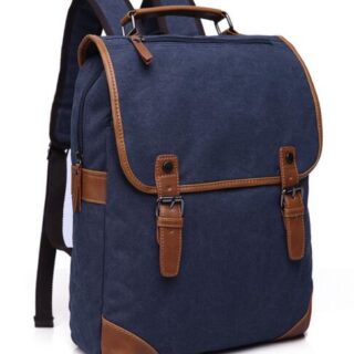 Men's vintage canvas backpack - Blue - messenger bag Bag