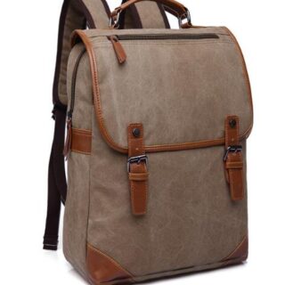 Men's vintage canvas backpack - Grey - Laptop backpack School backpack