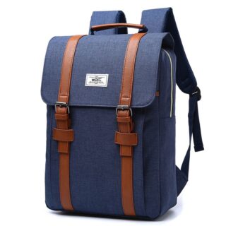 Vintage canvas bag - Blue - School backpack Backpack