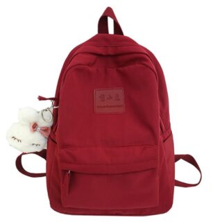 Teenage Waterproof Nylon Backpack - Red - Backpack Bag