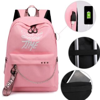 Women's brightly coloured backpack - Pink - School Backpack Bag