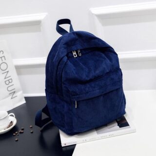 Corduroy Women's Backpack - Blue - Backpack School Backpack