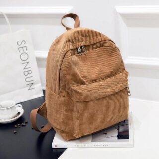 Corduroy Women's Backpack - Khaki - Backpack School Backpack