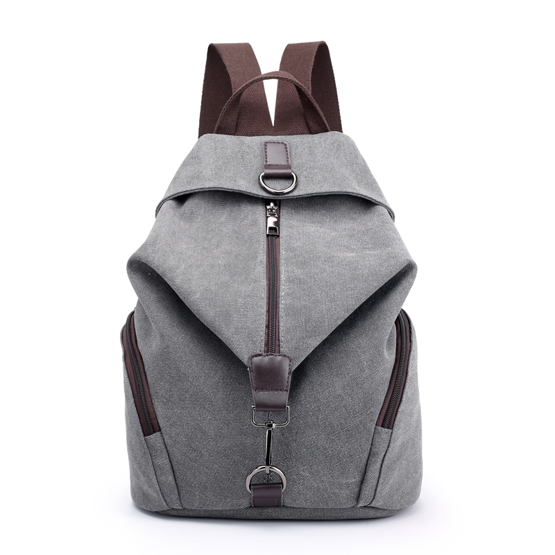 Women'S Preppy Backpack - Grey - School Backpack Backpack