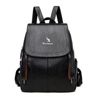 Women's Genuine Leather Backpack - Black - Backpack School Backpack