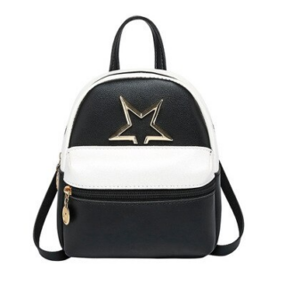 Women's Mini PU Leather Backpack - Black - Handbag Backpack