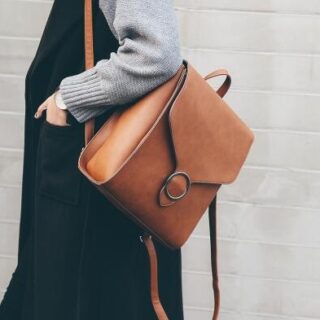 Women's retro backpack - Camel - Backpack Bag