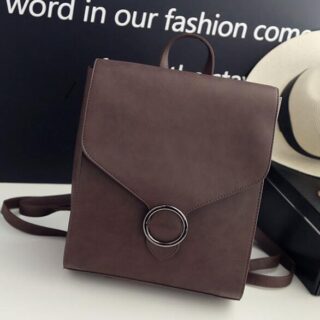 Women's retro backpack - Brown - Leather backpack