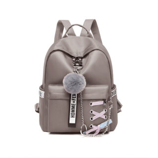 Women's retro style backpack - Grey - School backpack Backpack