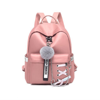 Women's retro style backpack - Pink - Backpack School backpack