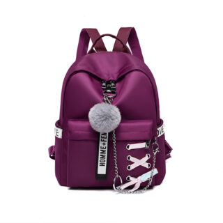 Women's retro style backpack - Purple - Backpack School backpack