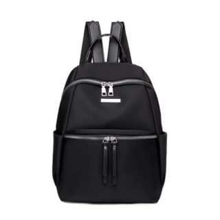 Women's solid colour backpack - Black - Backpack Handbag