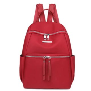 Women's solid colour backpack - Red - Handbag Backpack