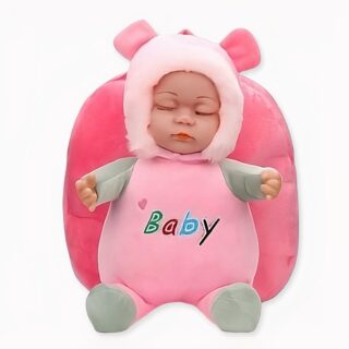 3D pink plush baby backpack, good quality and very fashionable
