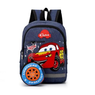 Cars blue denim backpack with white background