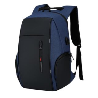 Casual Backpack with USB Charger - Blue - School Backpack Laptop Backpack