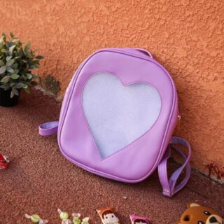 Children's backpack with transparent heart design - Purple - Backpack