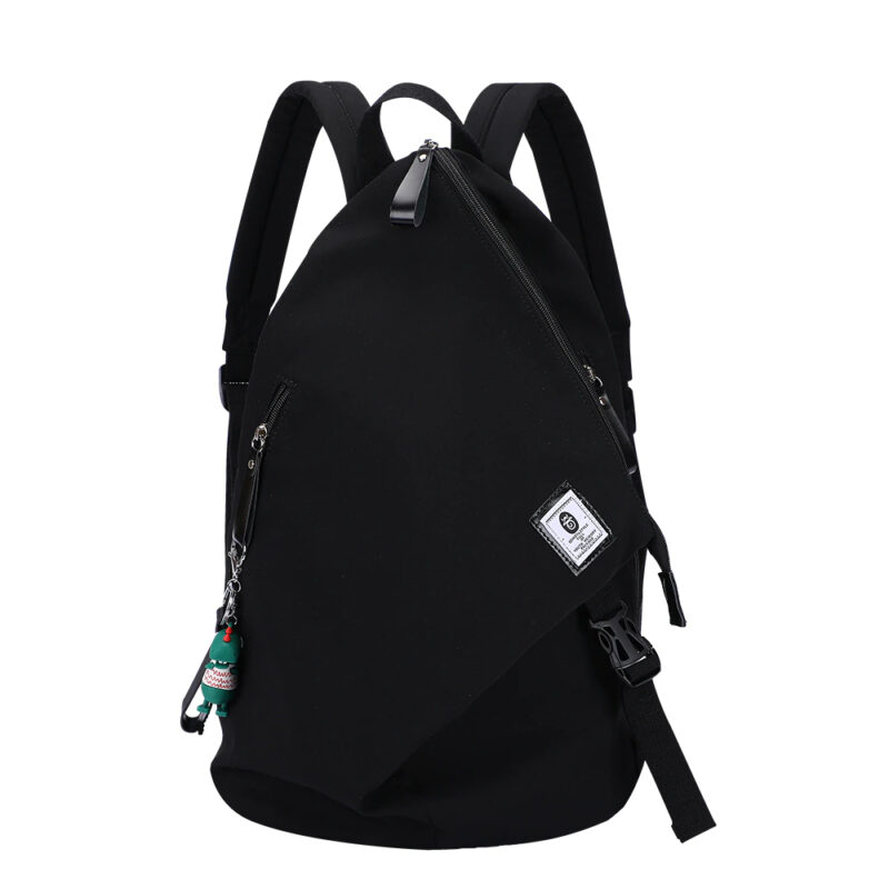 Customised Women'S Backpack In Black Cotton With White Background