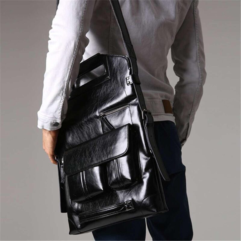 Designer Leather Backpack - Black - Leather Handbag